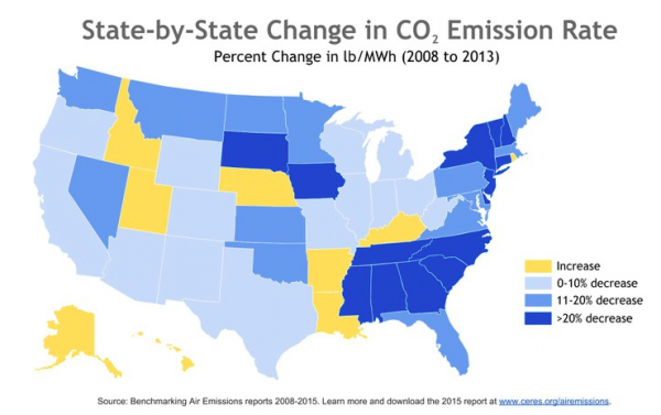 State by State CO2 emissions map